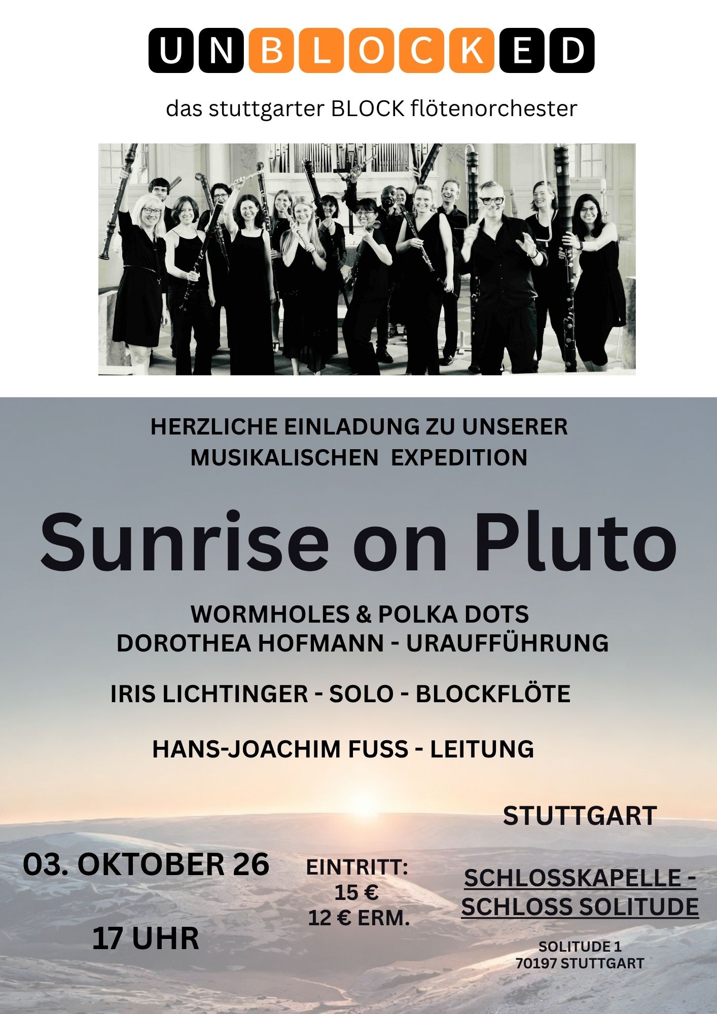 Konzertplakat: Sunrise on Pluto